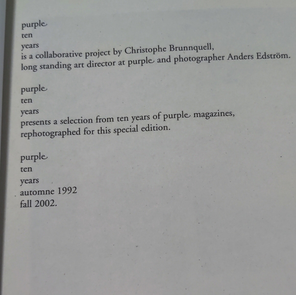 2002 Purple Ten Years Magazine - Picture 14 of 14